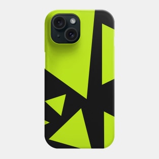 Triangles in Lime Green and Black Phone Case