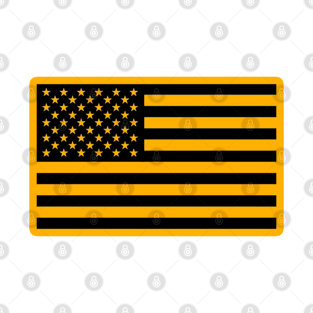 American Flag - Safety Orange by  The best hard hat stickers 