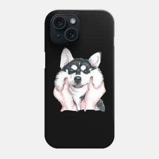 Cute Puppy, Funny Husky, Puppy, Pet, Dogs, Husky Lovers, T-shirts, Bags, Stickers, Cups, Hats, Cases Phone Case