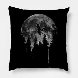 Nature, night and melting moon Pillow