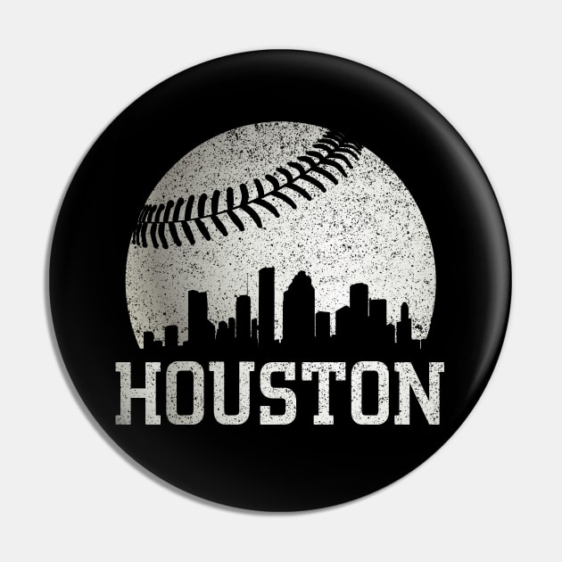 Vintage Houston Texas Skyline Baseball Pin by Hong Lien 