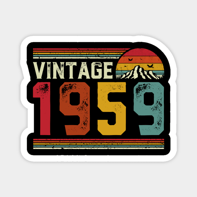 Vintage 1959 Birthday Gift Retro Style Magnet by Foatui