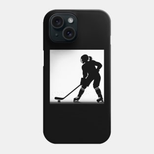 Hockey player with puck Phone Case