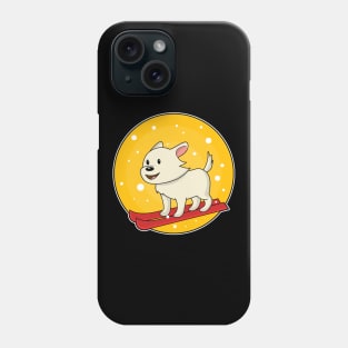 Dog as Skier with Skis Phone Case