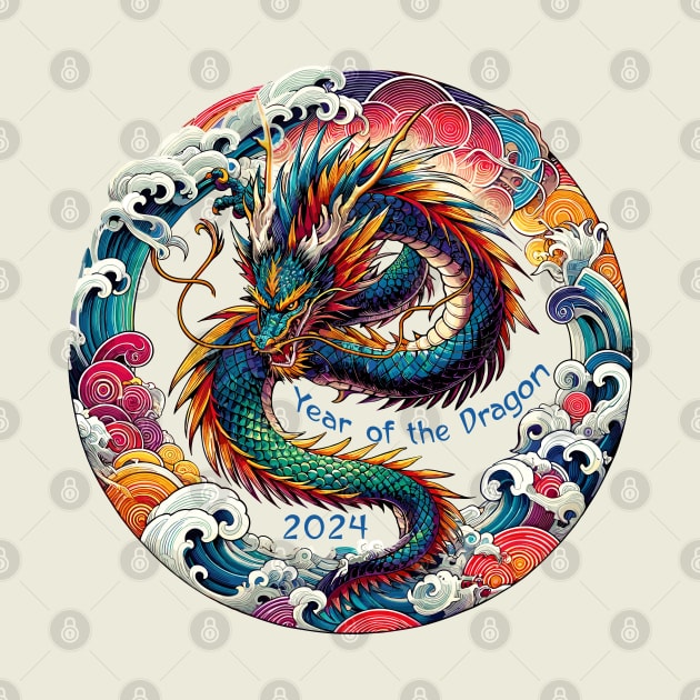 Vibrant Anime Dragon: Lunar New Year 2024 by 2HivelysArt