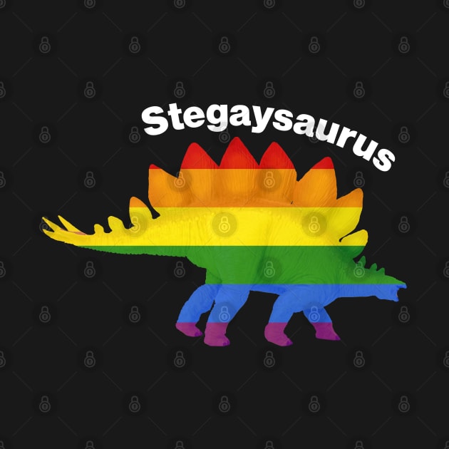 Stegaysaurus - Rainbow LGBTQ Dinosaur by CottonGarb