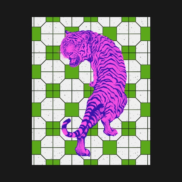 Hong Kong Funky Neon Pink Tiger - Animal Lover by CRAFTY BITCH