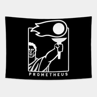 Minimalist art of Prometheus. For Geek mythology fans in white ink Tapestry