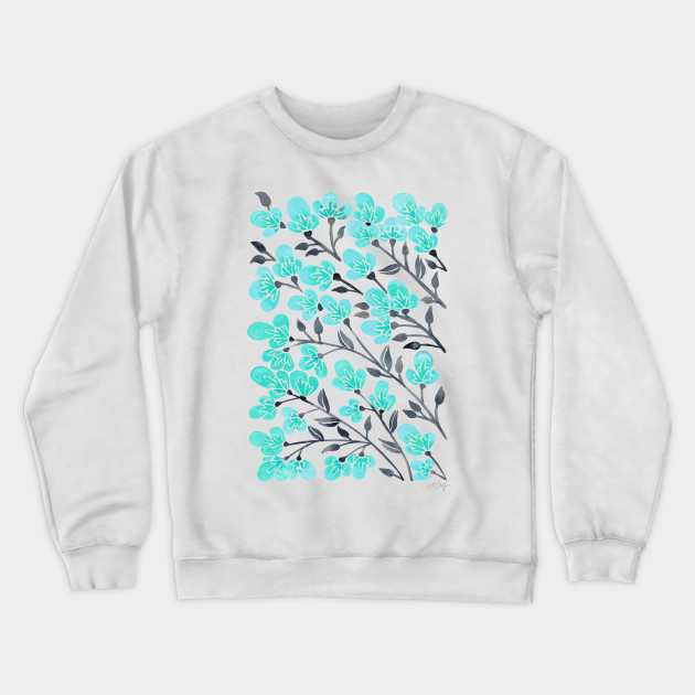 turquoise crew neck sweatshirt