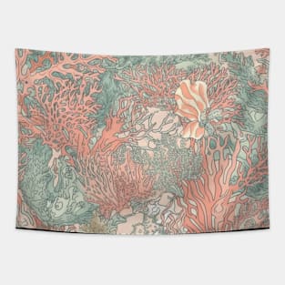 Pastel Coral Design Pattern V9 Tapestry