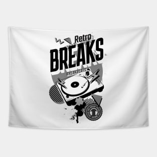 BREAKBEAT - Retro Breaks Turntable (Black/Grey) Tapestry