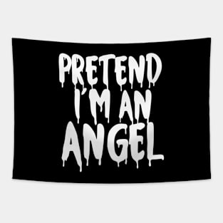 Pretend I'm An Angel Halloween Couples Costume Cute Halloween Scary And Horror For Mens And Womens Tapestry