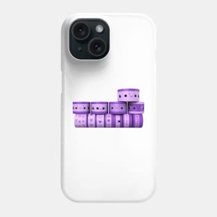 several rolls of purple tape with cute face Phone Case