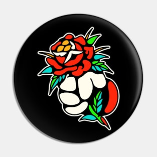 Rose and hand Pin