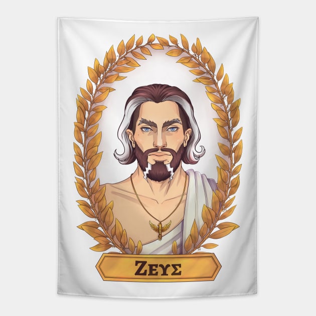 Zeus Olympian God Greek Mythology Ζευς Tapestry by Tati Seol