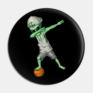 Cool Alien Dabbing - Funny Basketball Lovers Gift Pin