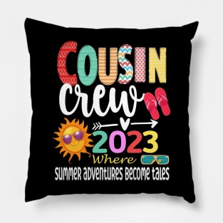 Cousin Crew 2023 Summer Vacation Beach Family Trip Matching Pillow