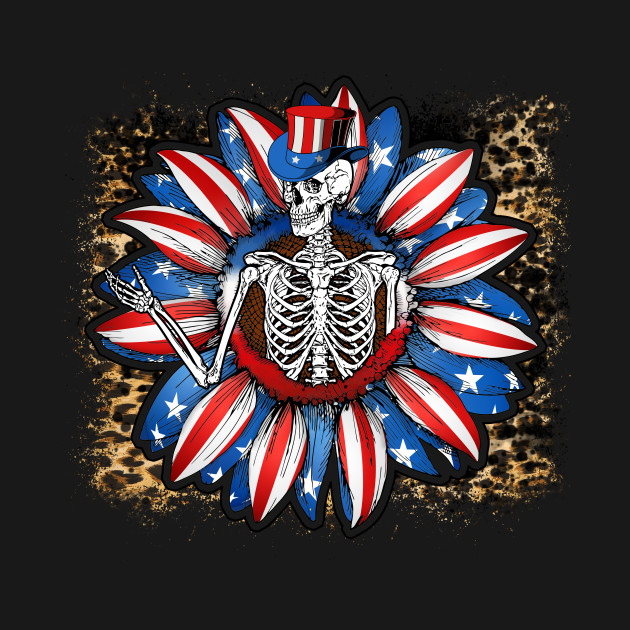 4th of July American patriotic skeleton by Kribis