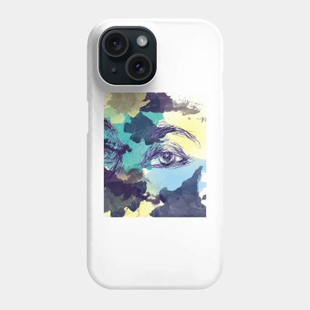 Blue eyes - Watercolor artwork Phone Case by InkLove
