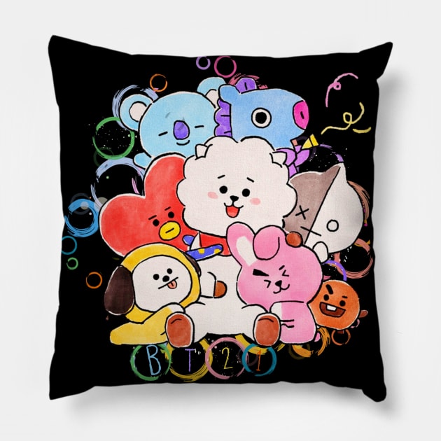 BT21- BTS LOVE Pillow by valival