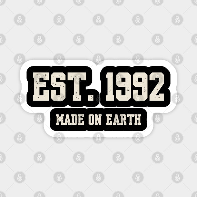 1992 Birthday Vintage Varsity Magnet by Stylecombinator