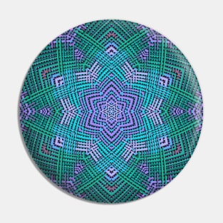 Weave Mandala Pink and Blue Pin