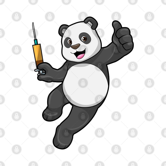 Panda at Vaccination with Syringe by Markus Schnabel