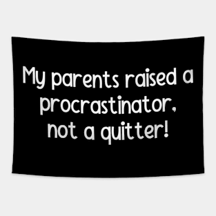 My Parents Raised a Procrastinator, Not a Quitter Tapestry