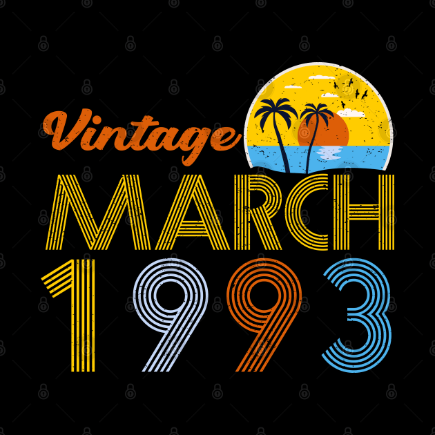 30th Birthday Vintage March 1993 30 Years Old Gifts by sarabuild