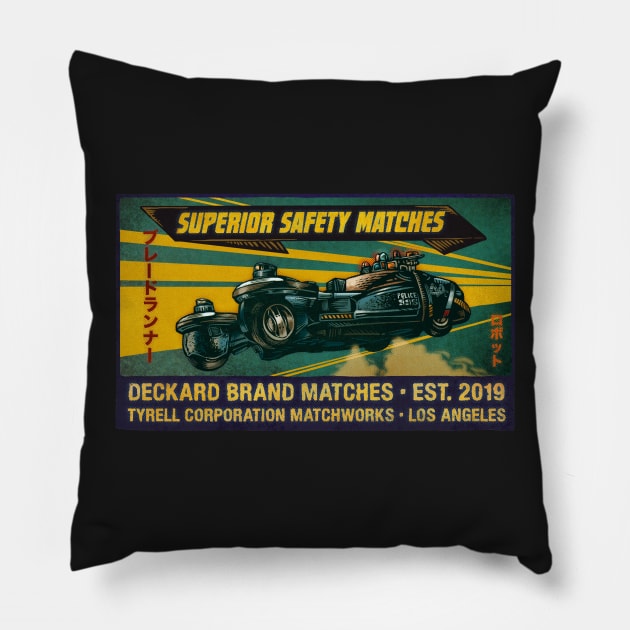 Bladerunner Brand Matches Pillow by ChetArt