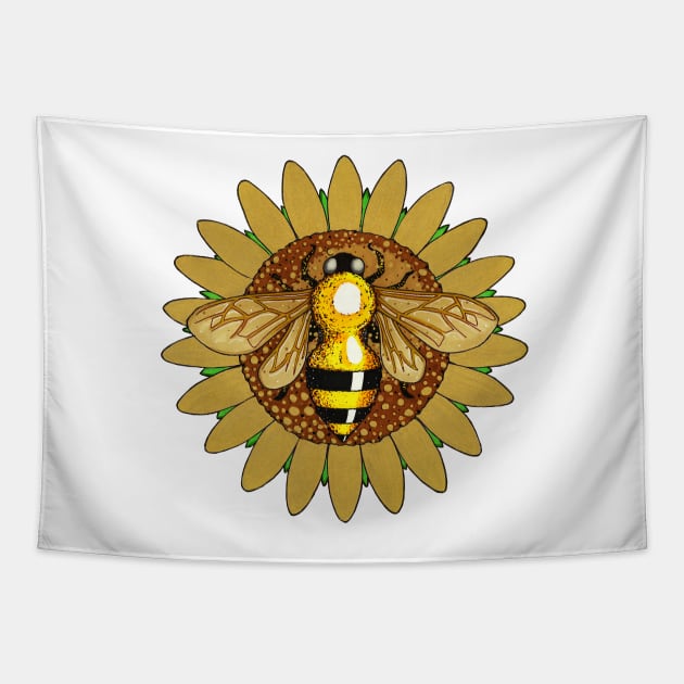 Flower Bee Tapestry by wrg_gallery