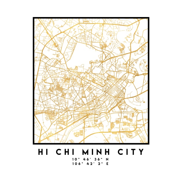 HI CHI MINH CITY STREET MAP ART by deificusArt