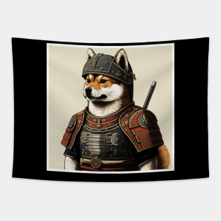 Shiba Inu dog, Samurai, Funny Dog Lover Tapestry