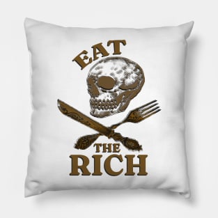 anti capitalism "eat the rich" Pillow