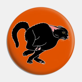 Running Hyper Black Cat Pin