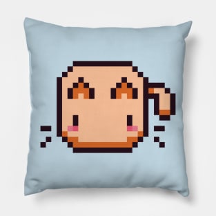 Orange Pixel Cat - Kawaii Retro Pixel Art Pillow