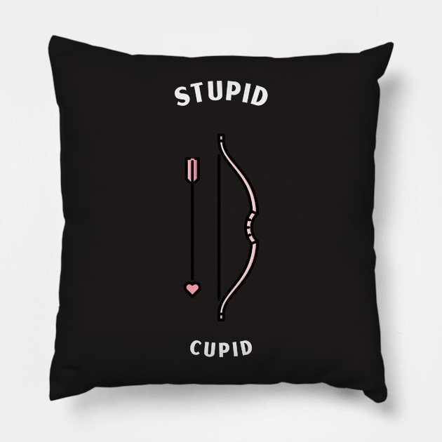 stupid  cupid Pillow by busines_night