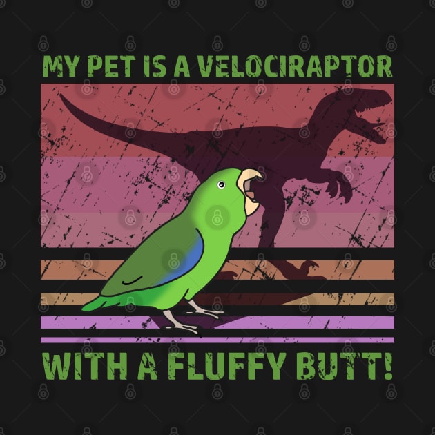 My pet is a velociraptor with a fluffy butt - Green parrotlet by FandomizedRose