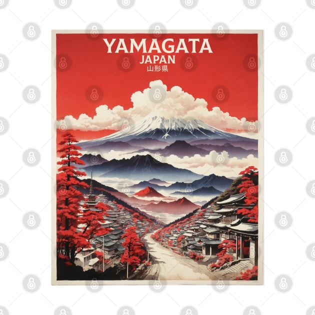 Yamagata Japan Travel Vintage Tourism Poster by TravelersGems