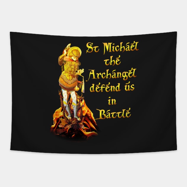 St Michael the Archangel Angel Deliver us from Evil Tapestry by hispanicworld