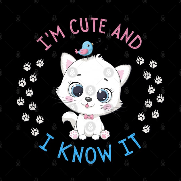 I'm Cute and I know it Smart Cookie Sweet little kitty cute baby outfit by BoogieCreates
