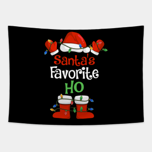 Santa's Favorite Ho Funny Christmas Pajamas Tapestry