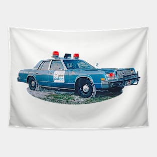 Retro Detroit Cop Tapestry