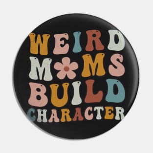 Groovy Distressed Weird Moms Build Character Retro Gradient Aesthetic Flower Pin