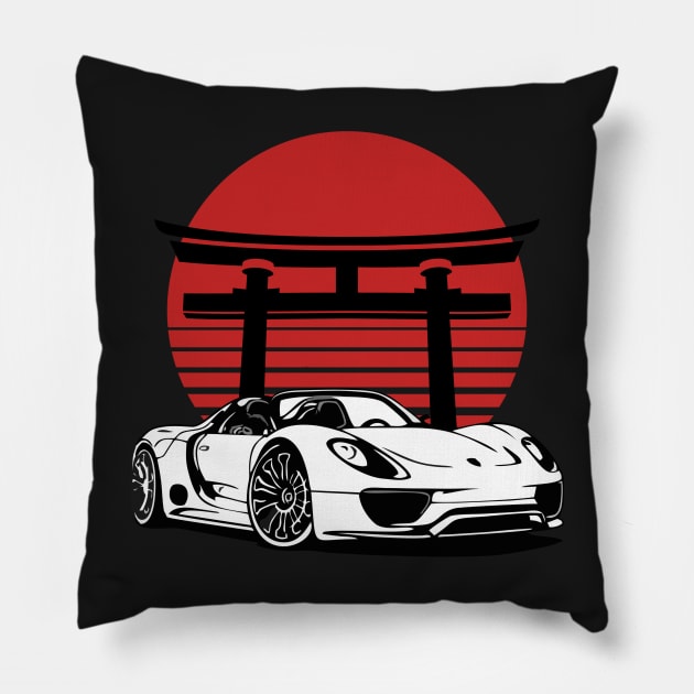 porsche 918 spyder Pillow by artoriaa