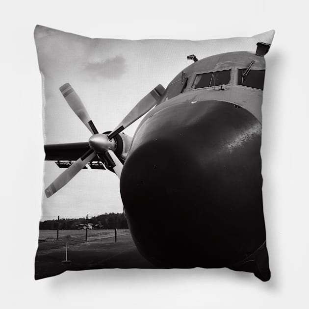 transall, black white Pillow by hottehue