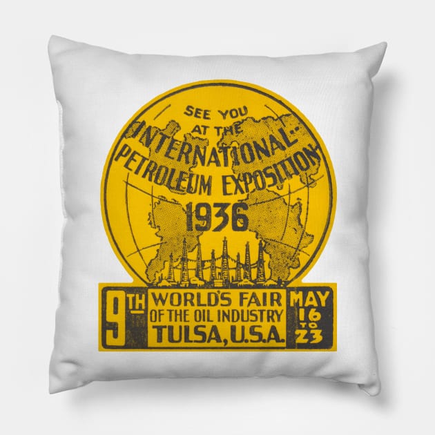 1936 Tulsa Oklahoma Oil Expo Pillow by historicimage
