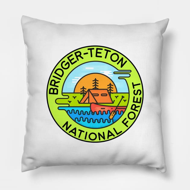 Bridger Teton National Forest Wyoming Camping Canoe Pillow by DD2019