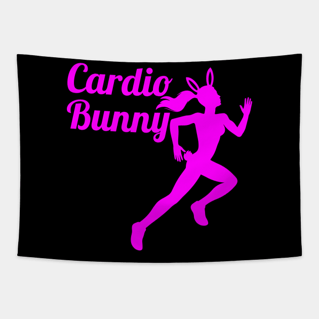 Cardio Bunny - Running Gym Workout Fitness Tapestry by fromherotozero