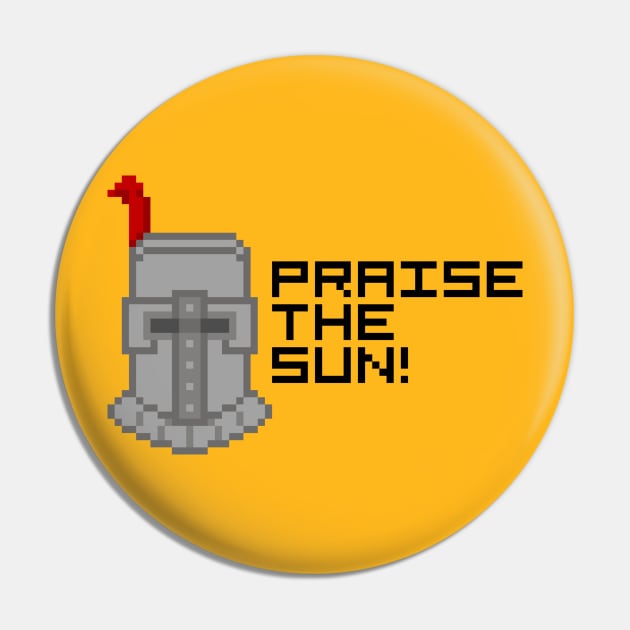 Dark Souls Praise The Sun Solaire 8-Bit Pixel Art Pin by StebopDesigns